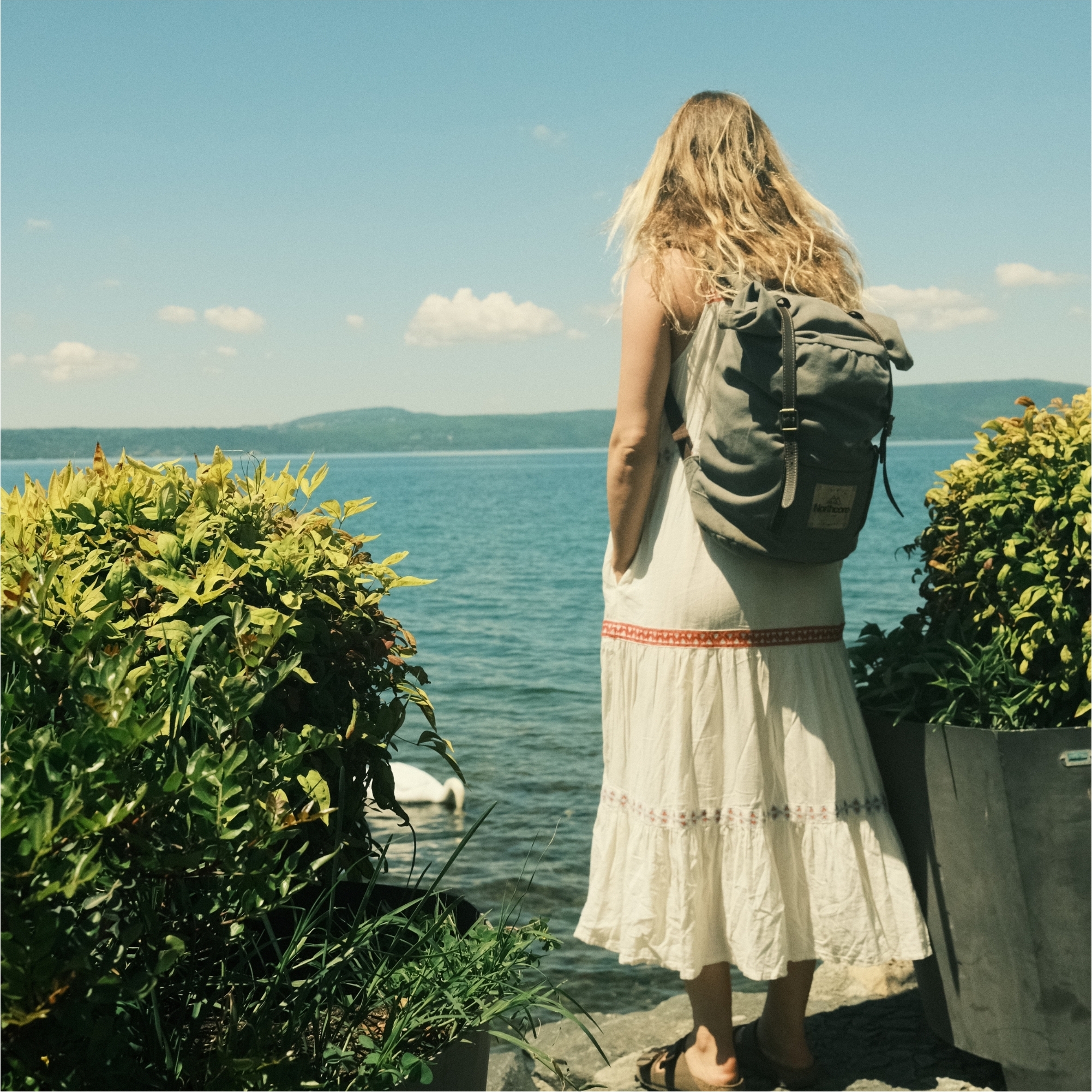 2025 Northcore Waxed Canvas Back Pack NOCO118 - Stone Grey